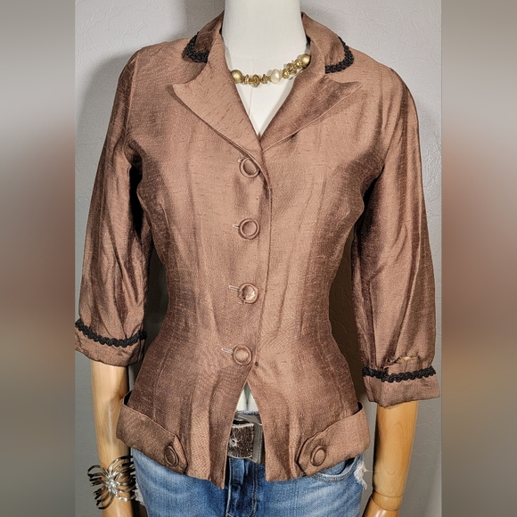 Vintage- Pat Lesser 1940'50's silk tulle jacket - Picture 2 of 7